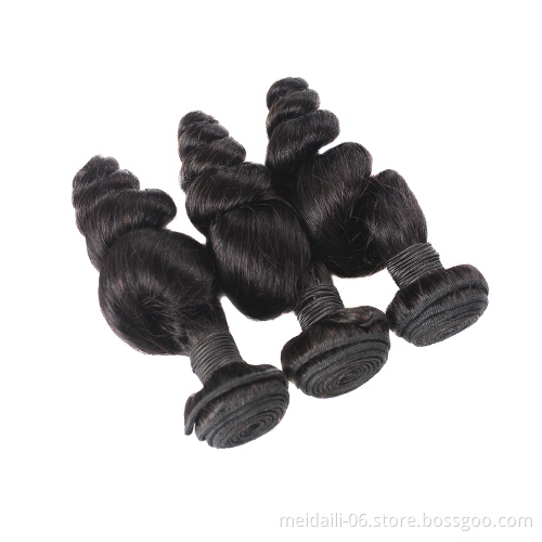 High quality loose wave virgin peruvian hair weaving bundles 100% remy human hair extension